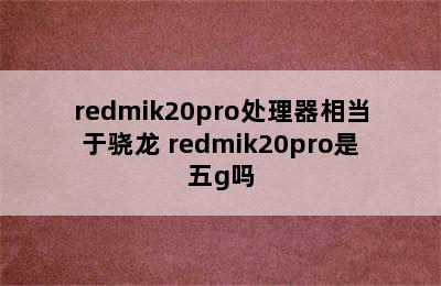 redmik20pro处理器相当于骁龙 redmik20pro是五g吗